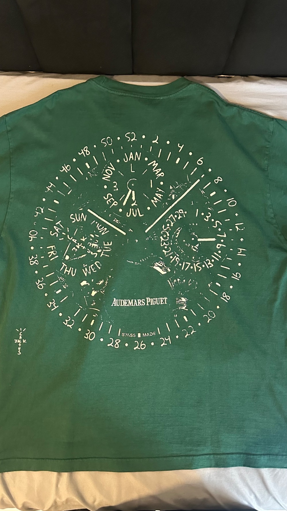 Audemars Piguet x Travis Scott Camiseta CJ Watch Face Green — XXG, Usado