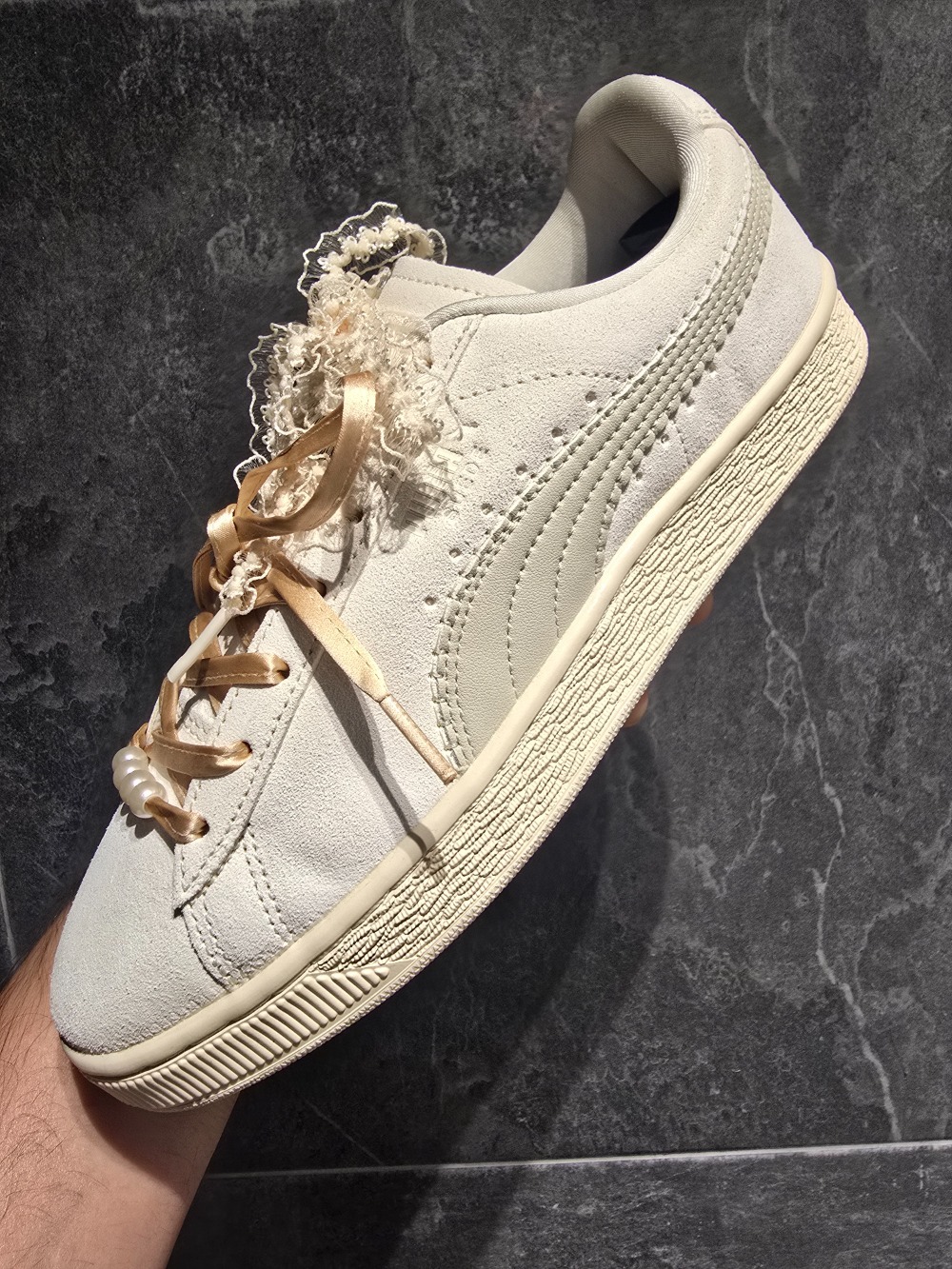 Puma Suede Bloom Frosted Ivory Silver Fog