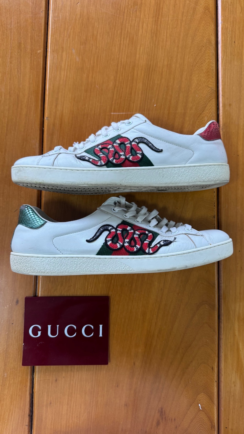 Gucci Ace Embroidered Snake White