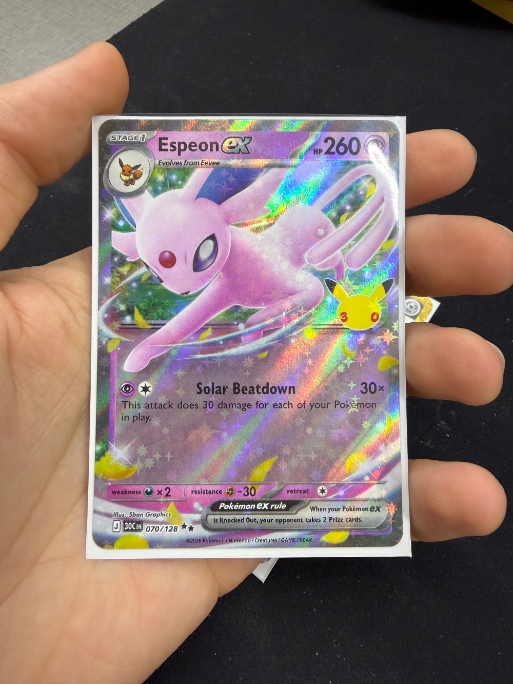 Espeon ex (70/128) Celebração de 30 Anos Pokémon TCG