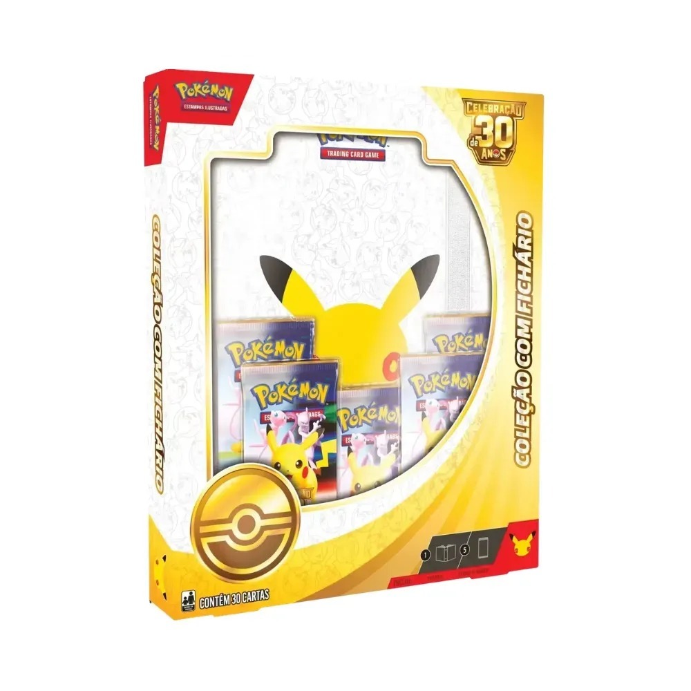Box Coleção Fichário Celebração de 30 Anos Pokémon TCG PT-BR