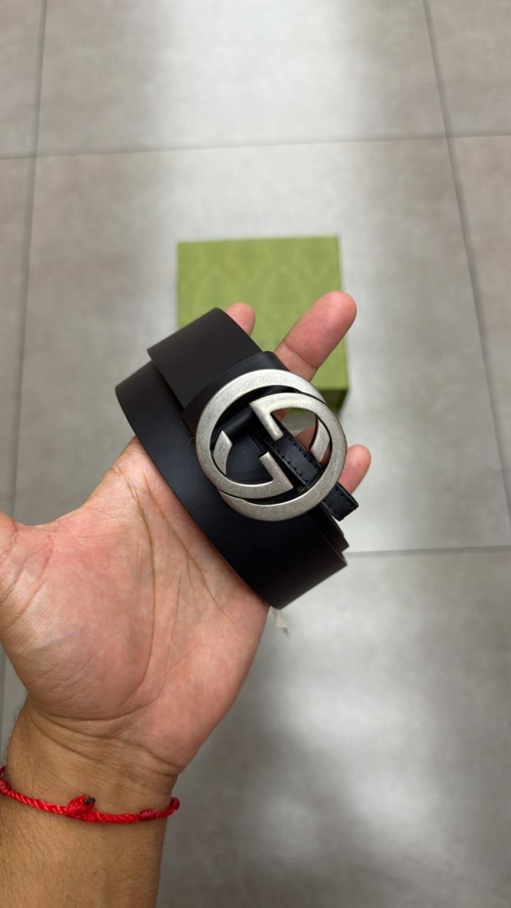 Cinto Gucci Belt Interlocking G Buckle Black