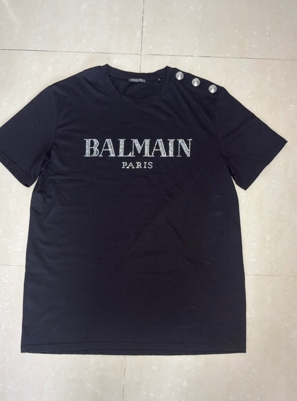 Camiseta Balmain Kids Logo Print Organic Cotton Black