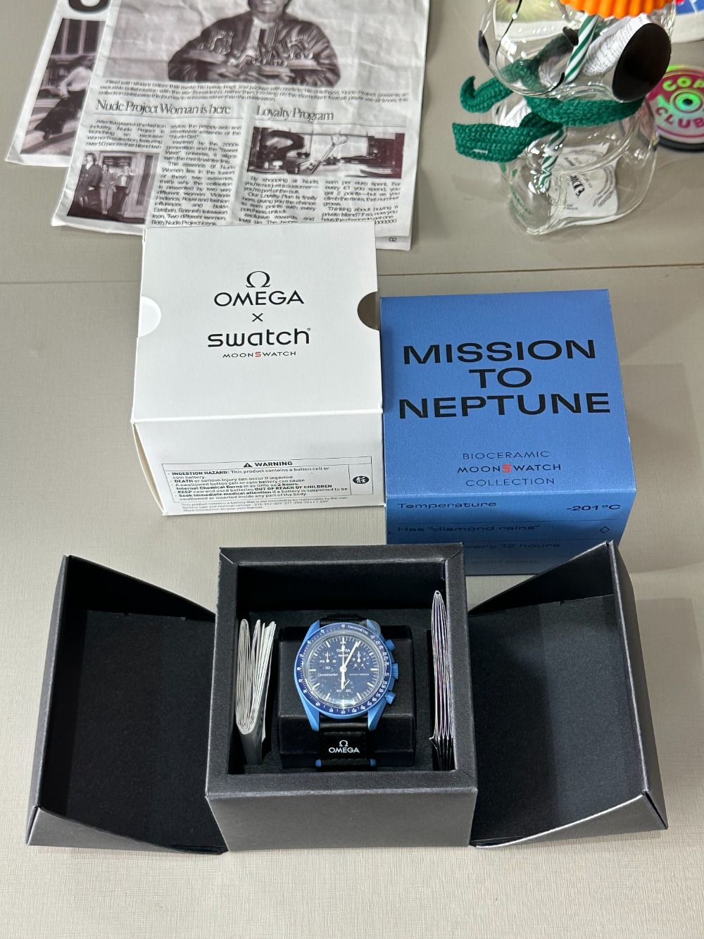 Swatch x Omega Relógio Bioceramic Moonswatch Mission to Neptune
