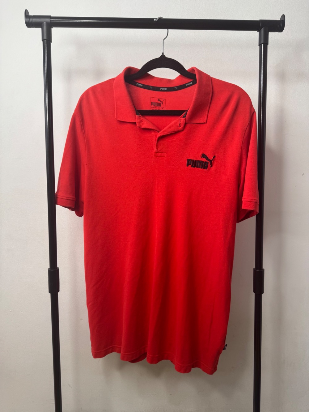 Camisa Polo Puma Reta Essentials Pique Vermelha