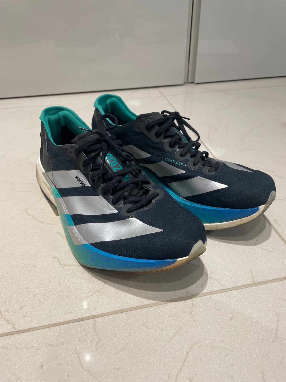 adidas Adizero Adios Pro 4 Core Black Matte Silver Glory Green — 43, Usado