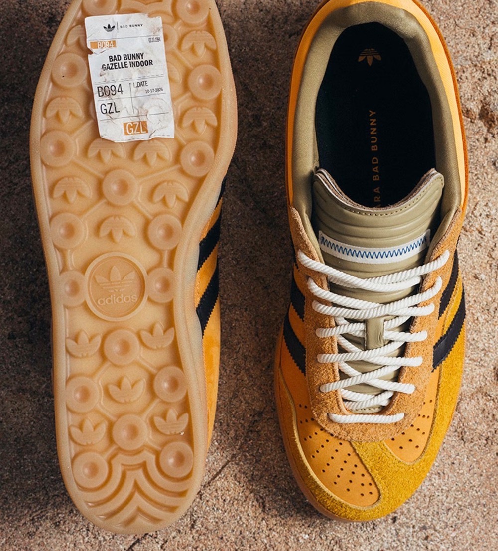 Bad Bunny x adidas Gazelle Indoor Solar Gold Core Black Gum