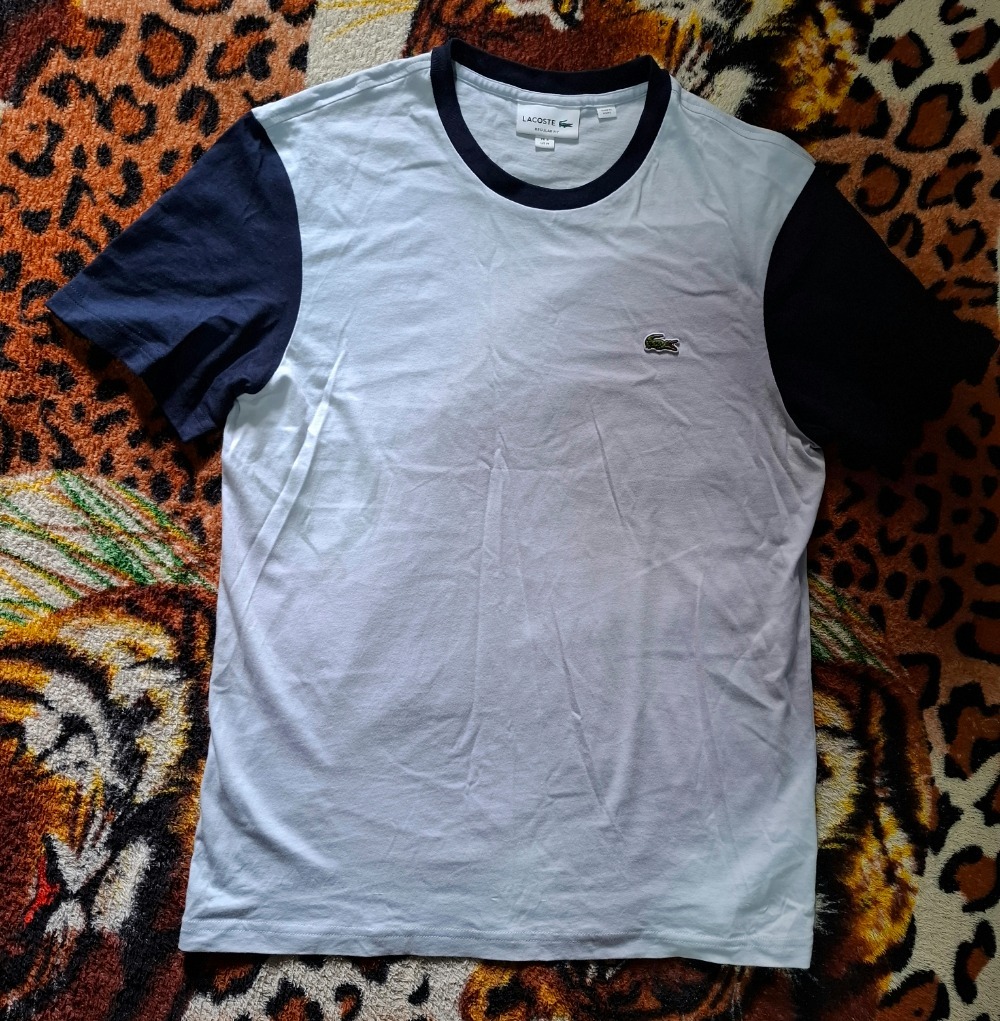 Camiseta lacoste azul colorblock