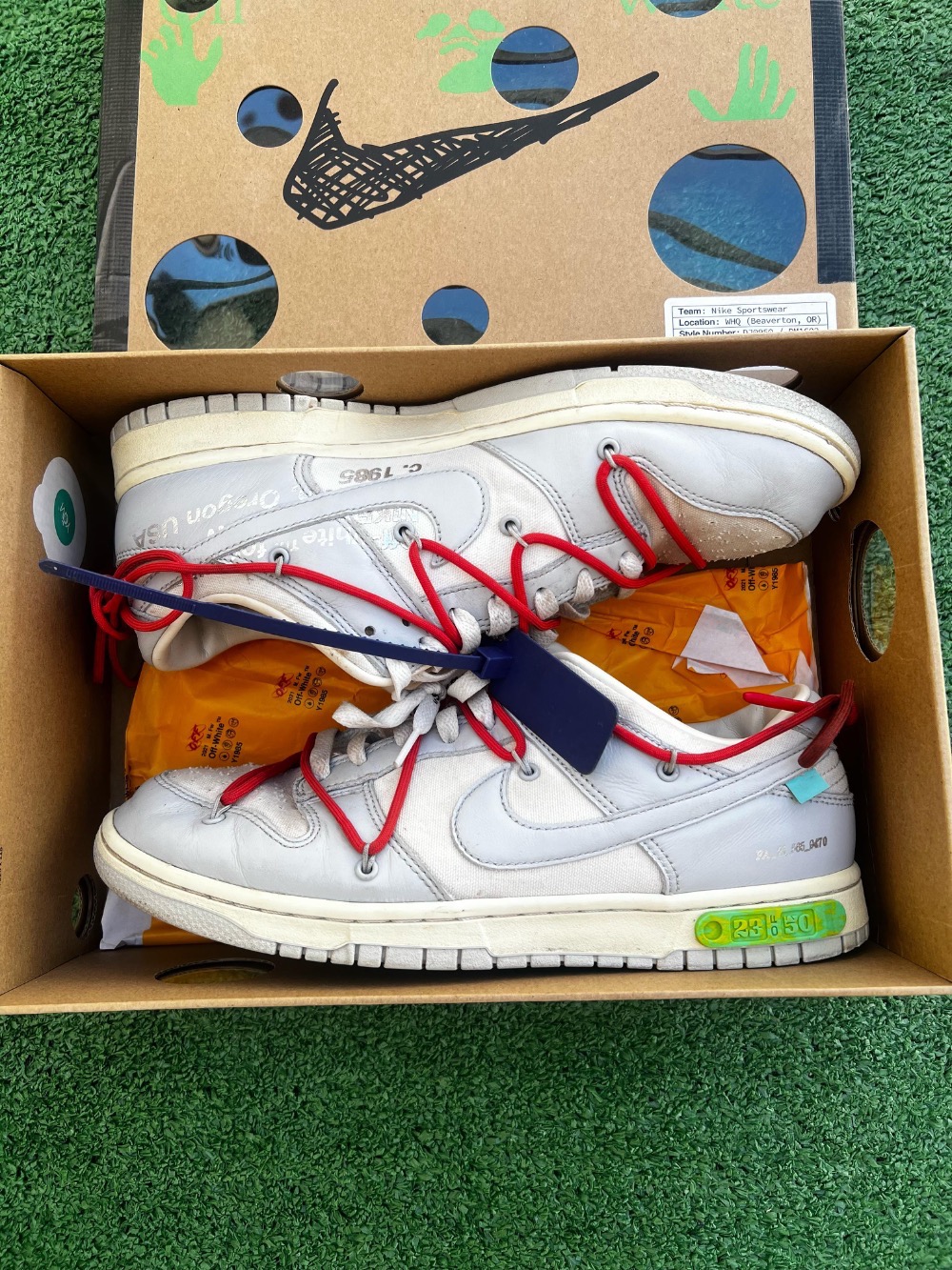Off-White x Nike Dunk Low Lot 23 of 50 — 43, Usado
