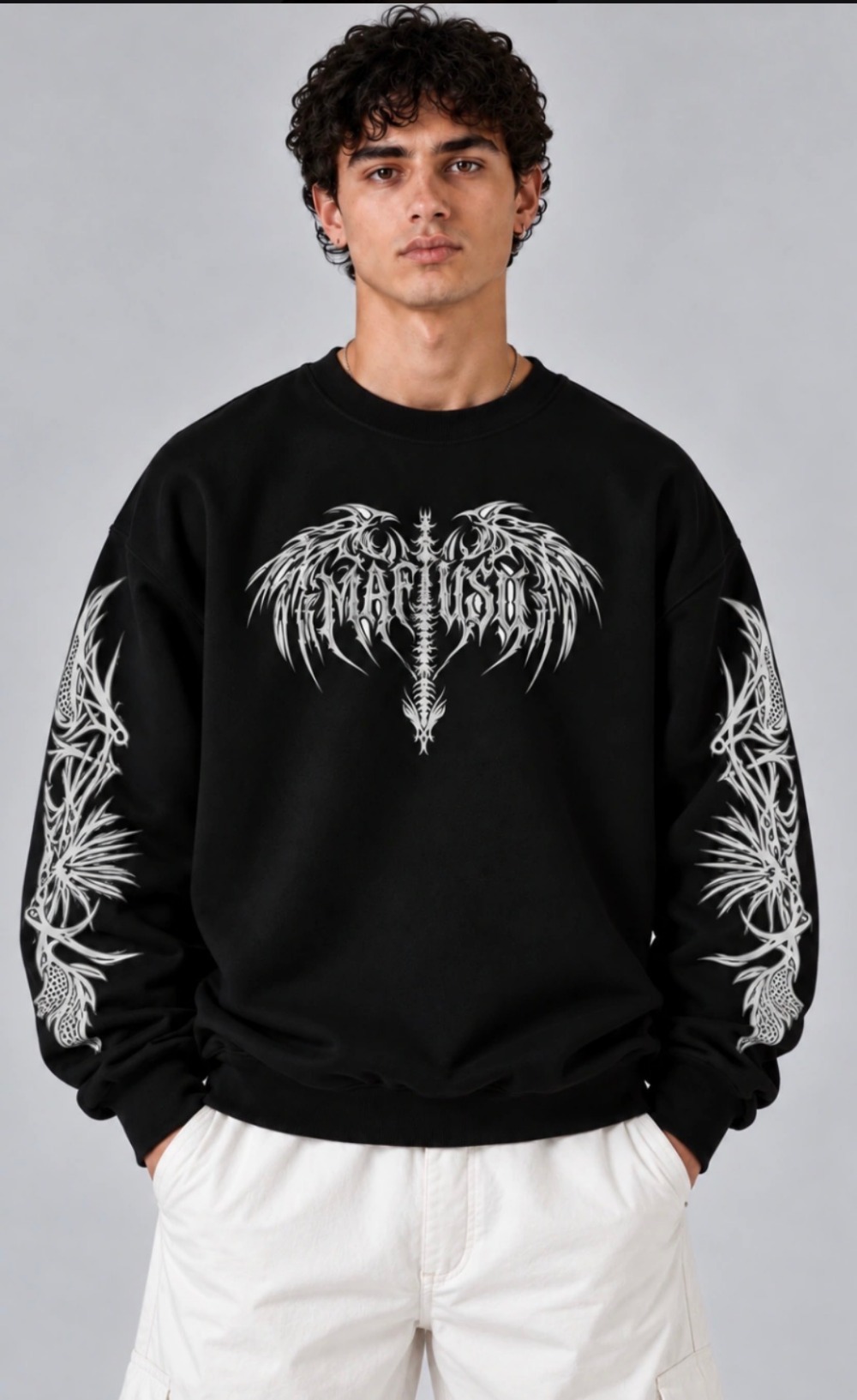 Moletom MAFIUSU Careca Scheletro Black